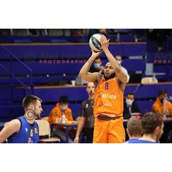 Carlbe Ervin in action during Nova KBM league match between Helios Suns and Sencur GGD in Domzale, Slovenia on January 4, 2022