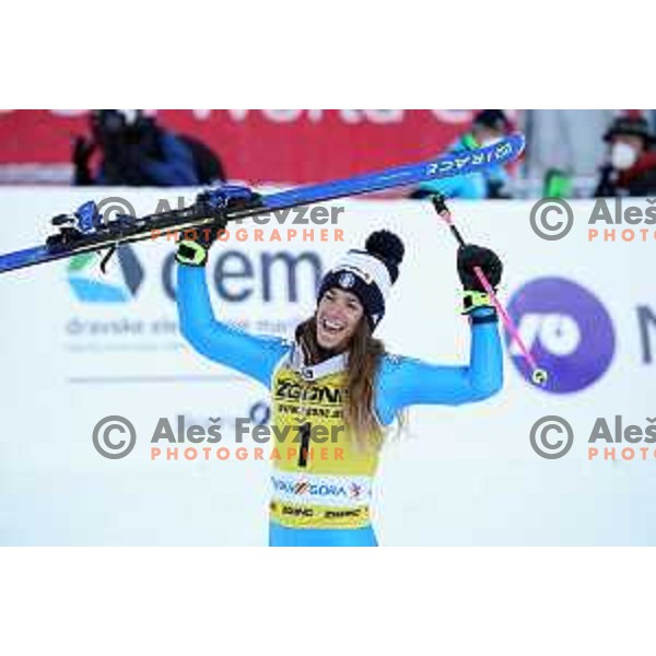 Marta Bassino (ITA), third placed at AUDI FIS Ski World Cup Giant Slalom for 58.Golden Fox-Zlata Lisica 2022 in Kranjska gora, Slovenia on January 8, 2022