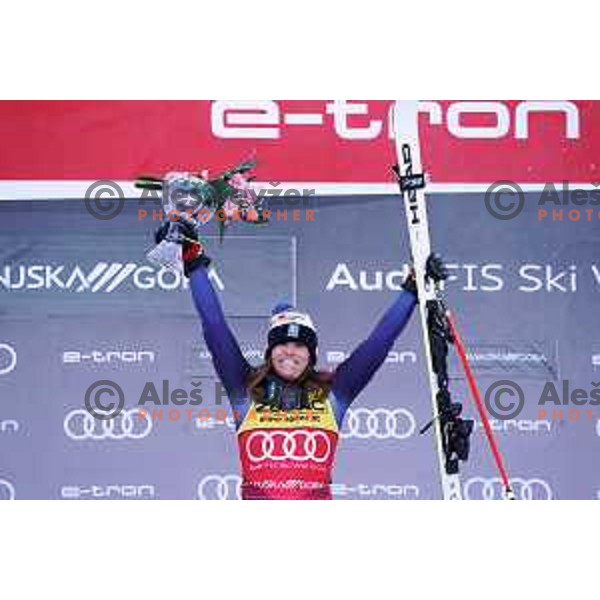 Sara Hector (SWE), winner of AUDI FIS Ski World Cup Giant Slalom for 58.Golden Fox-Zlata Lisica 2022 in Kranjska gora, Slovenia on January 8, 2022