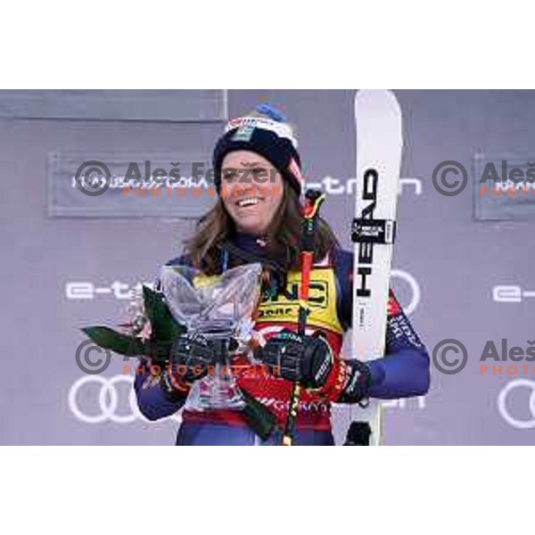 Sara Hector (SWE), winner of AUDI FIS Ski World Cup Giant Slalom for 58.Golden Fox-Zlata Lisica 2022 in Kranjska gora, Slovenia on January 8, 2022