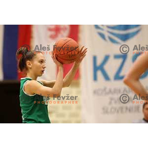 Hana Sambolic in action during 1.SKL Women basketball match between Triglav and Akson Ilirija in Kranj, Slovenia on January 8, 2022