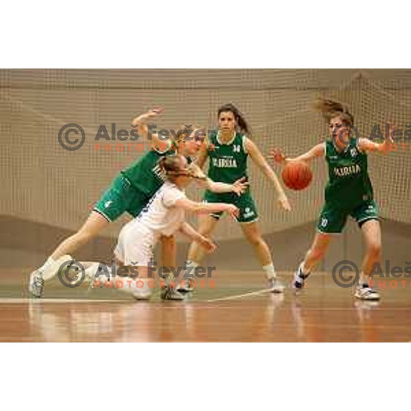 in action during 1.SKL Women basketball match between Triglav and Akson Ilirija in Kranj, Slovenia on January 8, 2022