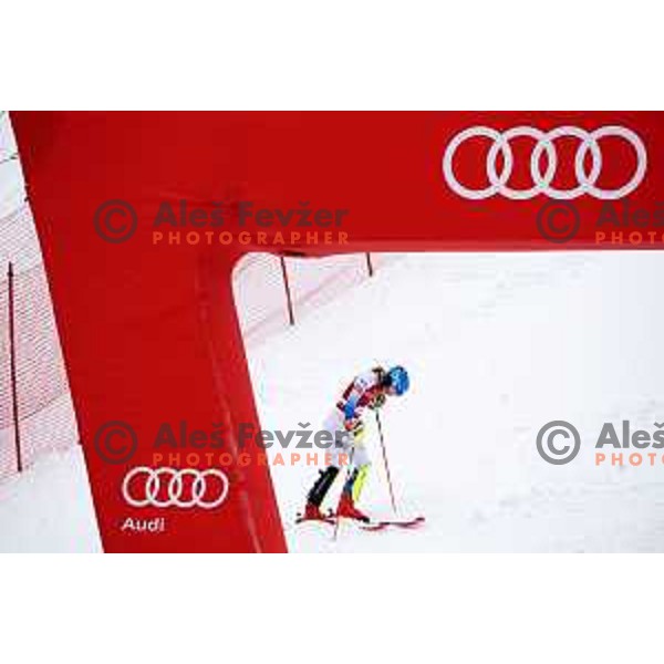Mikaela Shiffrin (USA) at AUDI FIS Ski World Cup Slalom for 58.Golden Fox-Zlata Lisica 2022 in Kranjska gora, Slovenia on January 9, 2022