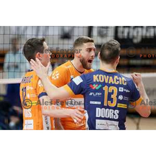 Nemanja Masulovic in action during eight-final of CEV Cup between ACH Volley (SLO) and Steaua Bucuresti (ROM) in Tivoli hall, Ljubljana on January 12, 2022