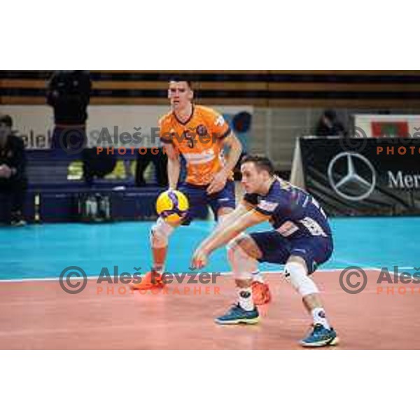 Jani Kovacic in action during eight-final of CEV Cup between ACH Volley (SLO) and Steaua Bucuresti (ROM) in Tivoli hall, Ljubljana on January 12, 2022