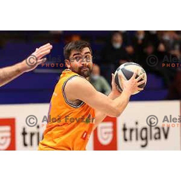 Venkatesha Jois in action during Nova KBM league match between Helios Suns and Sentjur in Domzale, Slovenia on January 19, 2022
