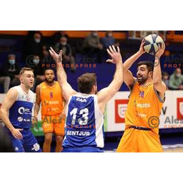 Venkatesha Jois in action during Nova KBM league match between Helios Suns and Sentjur in Domzale, Slovenia on January 19, 2022