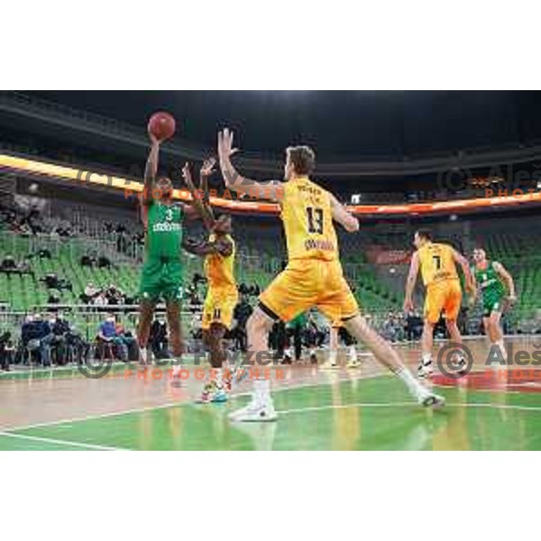 Melvin Ejim in action during 7days EuroCup regular season basketball match between Cedevita Olimpija and Gran Canaria in Stozice, Arena, Ljubljana, Slovenia on January 19, 2022