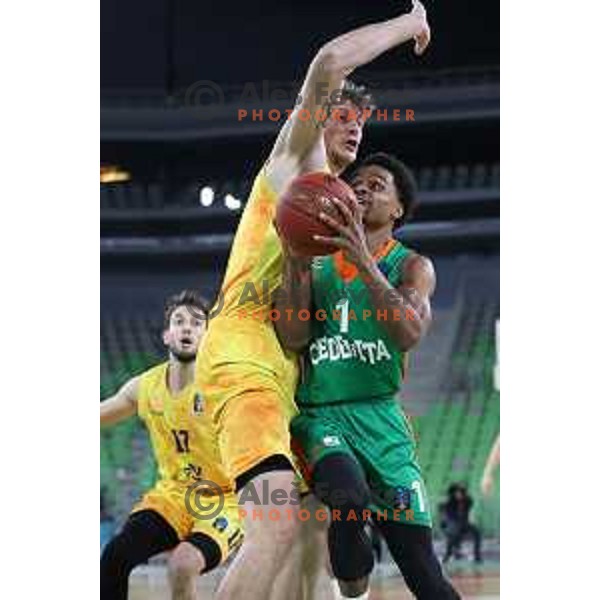 Yogi Ferrell in action during 7days EuroCup regular season basketball match between Cedevita Olimpija and Gran Canaria in Stozice, Arena, Ljubljana, Slovenia on January 19, 2022