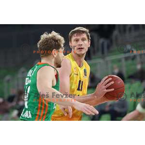 Artem Pustovoyi in action during 7days EuroCup regular season basketball match between Cedevita Olimpija and Gran Canaria in Stozice, Arena, Ljubljana, Slovenia on January 19, 2022
