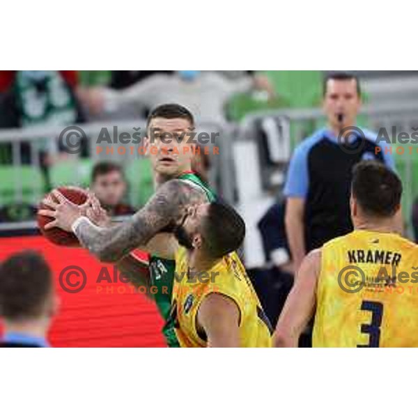 Alen Omic in action during 7days EuroCup regular season basketball match between Cedevita Olimpija and Gran Canaria in Stozice, Arena, Ljubljana, Slovenia on January 19, 2022