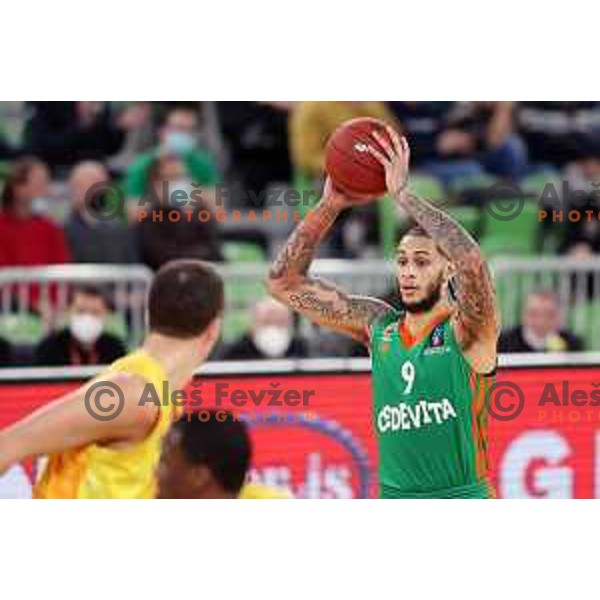 Zach Auguste in action during 7days EuroCup regular season basketball match between Cedevita Olimpija and Gran Canaria in Stozice, Arena, Ljubljana, Slovenia on January 19, 2022