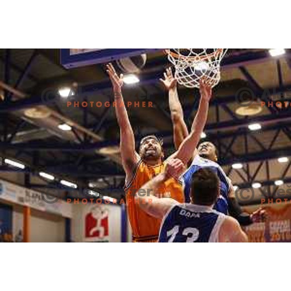  Venkatesha Jois and Jonathan Holmes in action during Nova KBM league match between Helios Suns and Sentjur in Domzale, Slovenia on January 19, 2022