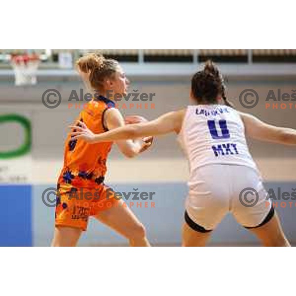Manca Vesel in action during 1.SKL women basketball match between Derby Jezica and Tosama Ledita, Slovenia on January 25, 2022