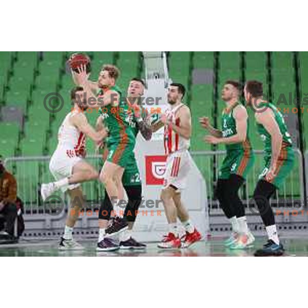 Jaka Blazic in action during ABA league regular season basketball match between Cedevita Olimpija and Crvena Zvezda in Stozice, Arena, Ljubljana, Slovenia on January 24, 2022