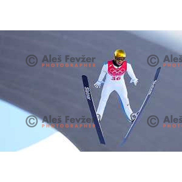 Peter Prevc of Slovenia Men’s Ski jumping Olympic team during Qualification jump in Zhangjiakou venue of Beijing 2022 Winter Olympic Games, China on February 5, 2022 
