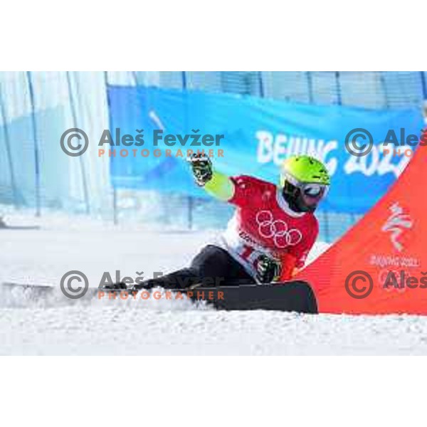 Tim Mastnak (SLO) competes in Men\'s Snowboard Parallel Giant Slalom in Zhangjiakou Genting Snow Park, Beijing 2022 Winter Olympic Games, China on February 8, 2022