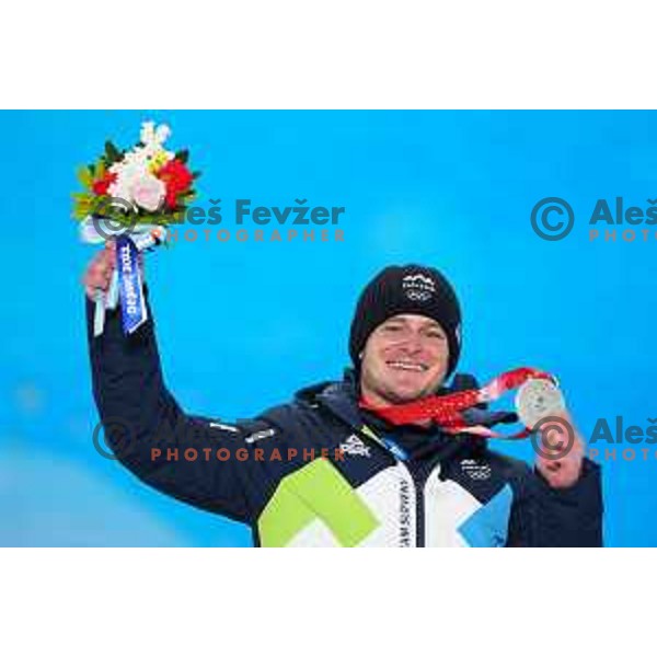 Tim Mastnak of Slovenia, Olympic Silver medalist in Snowboard Parallel Giant Slalom in Zhangjiakou Genting Snow Park, Beijing 2022 Winter Olympic Games, China on February 8, 2022