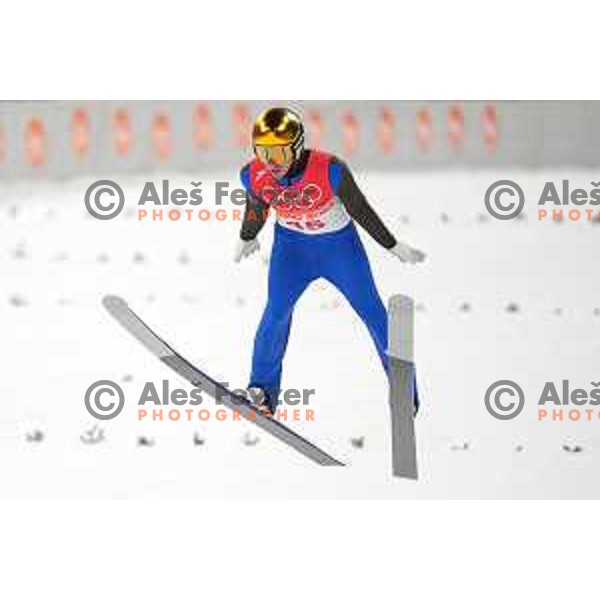 Timi Zajc (SLO) competes in Qualification of Men\'s Large Hill Ski Jumping in Zhnagjiakou at Beijing 2022 Winter Olympic Games, China on February 11, 2022