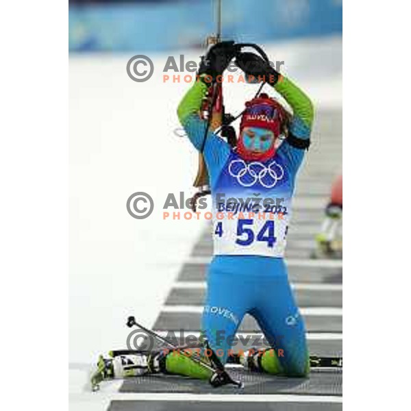 Ziva Klemencic (SLO) competes in Women’s Biathlon Sprint 7.5 km in Zhnagjiakou at Beijing 2022 Winter Olympic Games, China on February 11, 2022