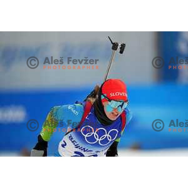 Ziva Klemencic (SLO) competes in Women’s Biathlon Sprint 7.5 km in Zhnagjiakou at Beijing 2022 Winter Olympic Games, China on February 11, 2022