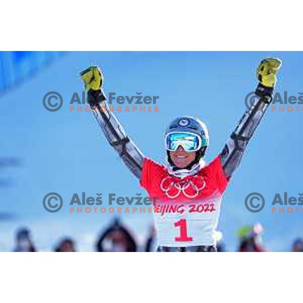 Gold medalist Ester Ledecka (CZE) in Women\'s Snowboard Parallel Giant Slalom in Zhangjiakou Genting Snow Park, Beijing 2022 Winter Olympic Games, China on February 8, 2022
