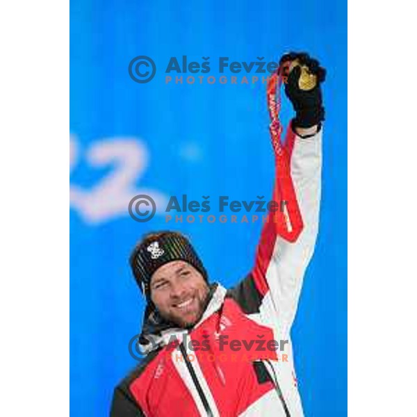 Benjamin Karl (AUT) gold medalist in Snowboard Parallel Giant Slalom in Zhangjiakou Genting Snow Park, Beijing 2022 Winter Olympic Games, China on February 8, 2022