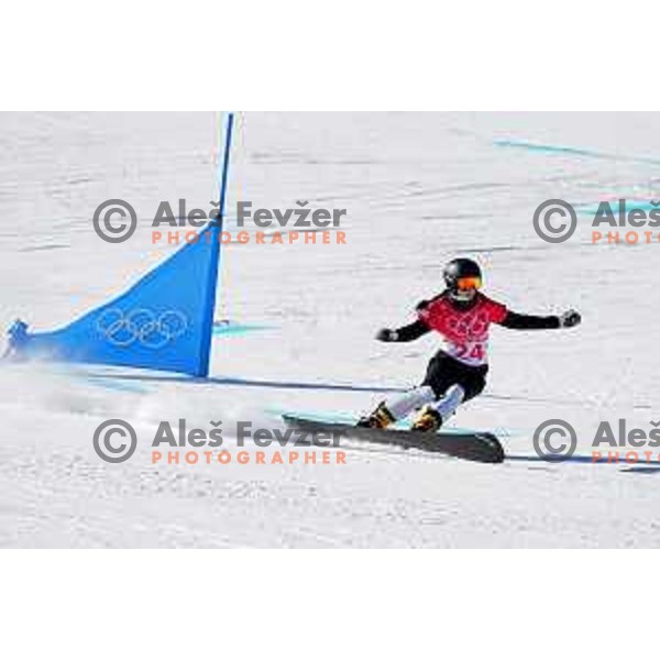 Gloria Kotnik of Slovenia, Olympic Bronze medalist in Women\'s Snowboard Parallel Giant Slalom in Zhangjiakou Genting Snow Park, Beijing 2022 Winter Olympic Games, China on February 8, 2022