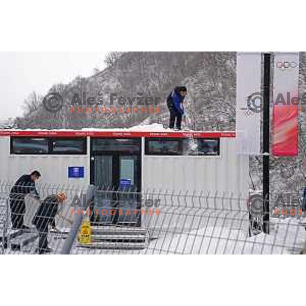 Weather delay at Men\'s Giant slalom in Yanging National Alpine Centre, Beijing 2022 Winter Olympic Games, China on February 13, 2022