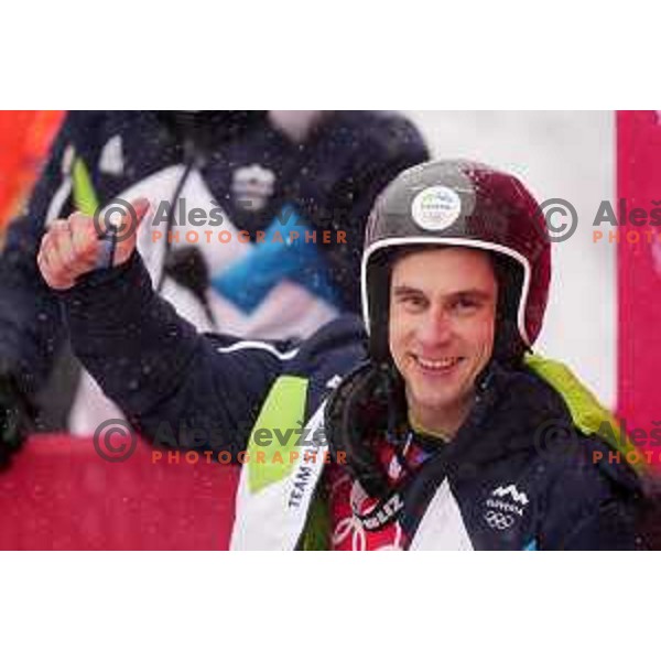 Zan Kranjec(SLO), Olympic silver medalist in Men\'s Giant slalom in Yanging National Alpine Centre, Beijing 2022 Winter Olympic Games, China on February 13, 2022