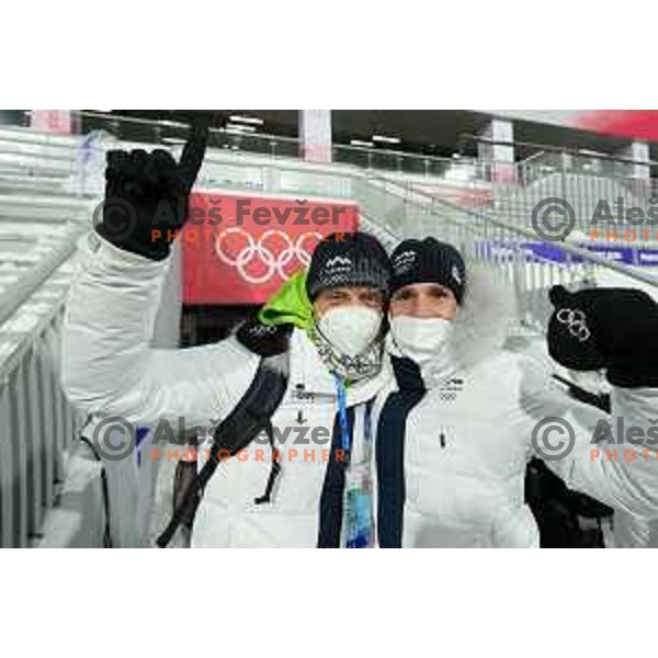 Gorazd Pogorelcnik and Tomaz Barada at Ski Jumping Men’s Team Competition in Zhangjiakou venue of Beijing 2022 Winter Olympic Games, China on February 14, 2022