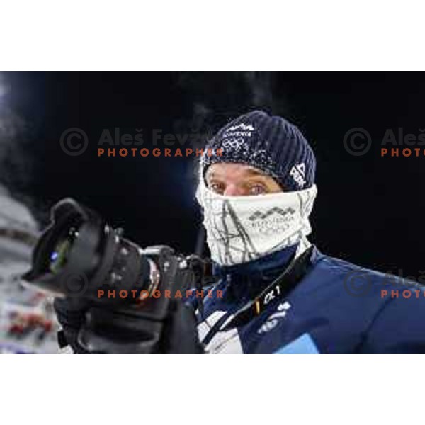 Ales Fevzer, the only accredited photographer from Slovenia who covered all summer and winter Olympic games since 1992 ( 17 in total) at Ski Jumping Men’s Team Competition in Zhangjiakou venue of Beijing 2022 Winter Olympic Games, China on February 14, 2022