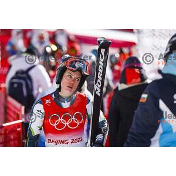 Andreja Slokar of Slovenia competes in Mix Team Parallel race in Yanging National Alpine Centre, Beijing 2022 Winter Olympic Games, China on February 20, 2022