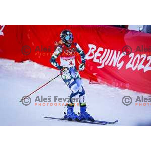 Ana Bucik Of Slovenia competes in Mix Team Parallel race in Yanging National Alpine Centre, Beijing 2022 Winter Olympic Games, China on February 20, 2022