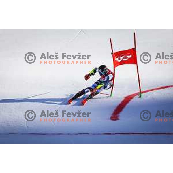 Zan Kranjec Of Slovenia competes in Mix Team Parallel race in Yanging National Alpine Centre, Beijing 2022 Winter Olympic Games, China on February 20, 2022