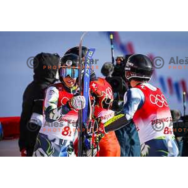 Of Slovenia competes in Mix Team Parallel race in Yanging National Alpine Centre, Beijing 2022 Winter Olympic Games, China on February 20, 2022