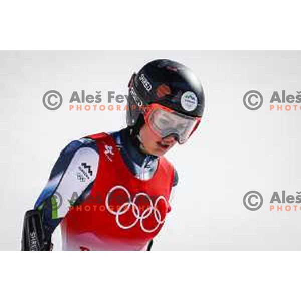 Andreja Slokar Of Slovenia competes in Mix Team Parallel race in Yanging National Alpine Centre, Beijing 2022 Winter Olympic Games, China on February 20, 2022