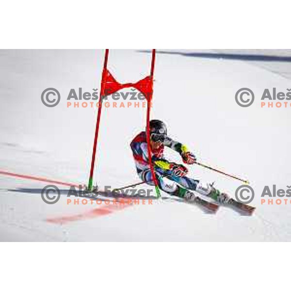 Tina Robnik Of Slovenia competes in Mix Team Parallel race in Yanging National Alpine Centre, Beijing 2022 Winter Olympic Games, China on February 20, 2022