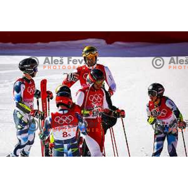 Of Slovenia competes in Mix Team Parallel race in Yanging National Alpine Centre, Beijing 2022 Winter Olympic Games, China on February 20, 2022