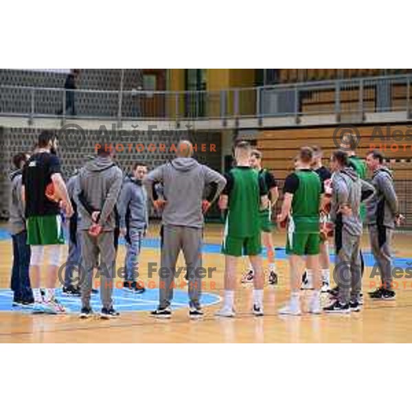Head coach Aleksander Sekulic of Slovenia National basketball team during practice session in Koper on February 21, 2022