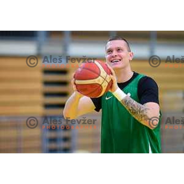 Jurij Macura of Slovenia National basketball team during practice session in Koper on February 21, 2022