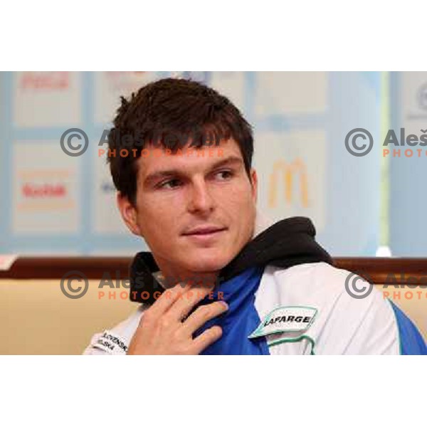 Peter Kauzer, member of Slovenia kayak abd canoe team talks at OKS press conference in Ljubljana 22.5.2008 about his expectations at summer Olympics Games in Beijing (China) August 2008. 