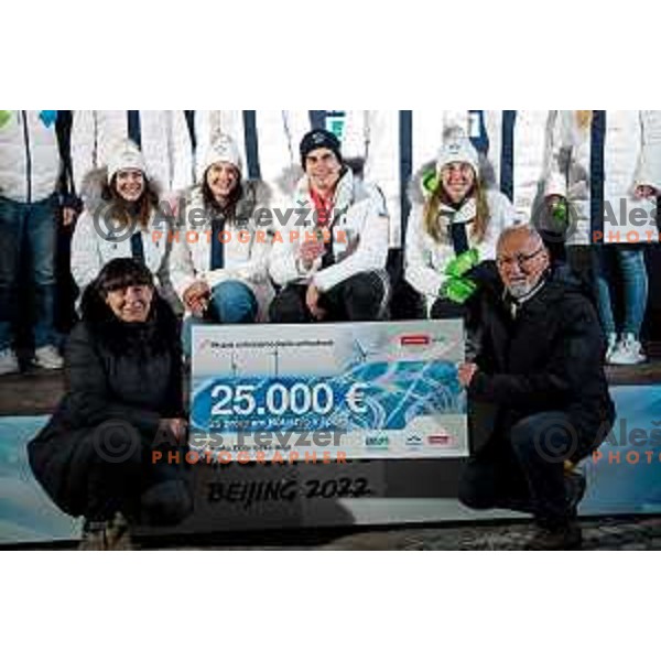 Reception of Slovenia Olympic team in Kranjska Gora, Slovenia on February 22, 2022