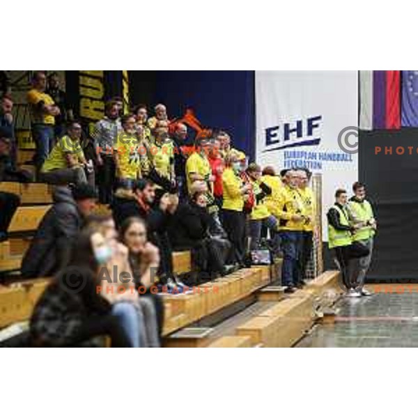 in action during EHF European league match between Gorenje Velenje and BM Logrono La Rioja in Velenje, Slovenia on February 22, 2022