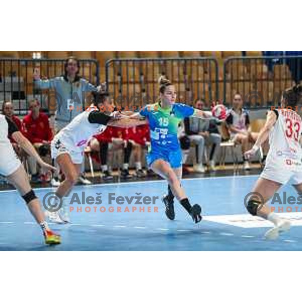 Dominika Mrmolja in action during Slovenia-North Macedonia, EURO Cup Women 2022 Group phase in Celje, Slovenia on March 3, 2022