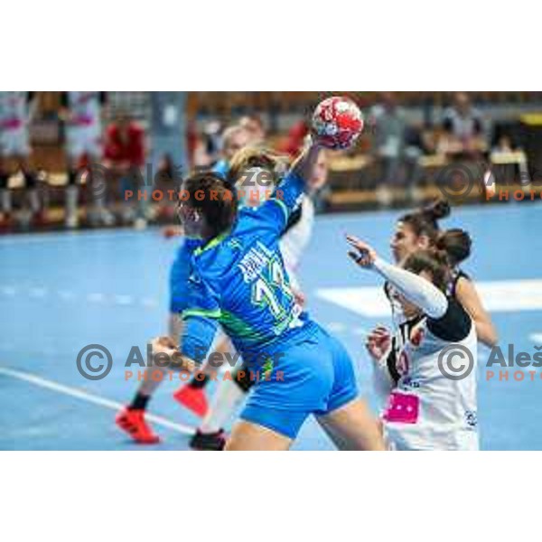 Ana Abina in action during Slovenia-North Macedonia, EURO Cup Women 2022 Group phase in Celje, Slovenia on March 3, 2022