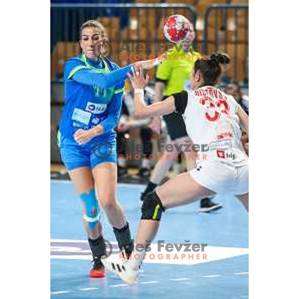 Ana Abina in action during Slovenia-North Macedonia, EURO Cup Women 2022 Group phase in Celje, Slovenia on March 3, 2022
