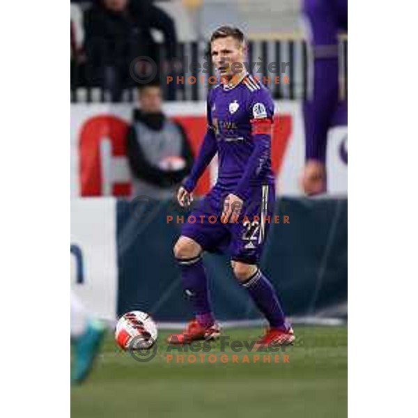 Martin Milec in action during Prva Liga Telemach 2021-2022 football match between Maribor and Bravo in Maribor, Slovenia on March 6, 2022