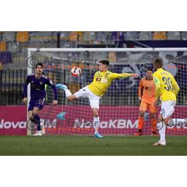 In action during Prva Liga Telemach 2021-2022 football match between Maribor and Bravo in Maribor , Slovenia on March 6, 2022