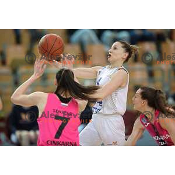 Rebeka Abramovic in action during Final of Slovenian Women’s Cup between Cinkarna Celje and Triglav in Maribor , Slovenia on March 6, 2022